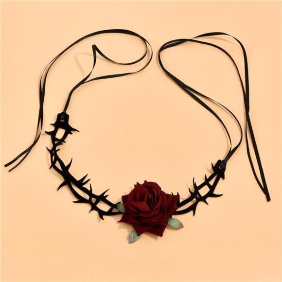 Black Necklaces for Women, Adjustable Layered Velvet Leather Lace - Picture 6 of 6